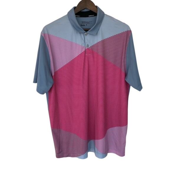Nike GOLF Gray and Pink Tour Performance Polo - Large - Picture 1 of 4